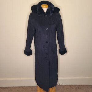 Novelti Long Faux Suede Plush Coat - Small